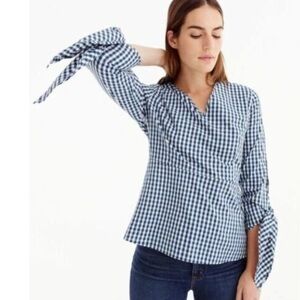 J. Crew Blue Gingham Blouse